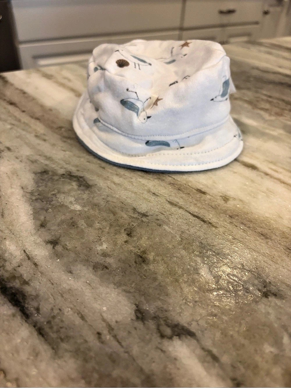 Patagonia Baby Sun Bucket Hat White & Blue Baby 11